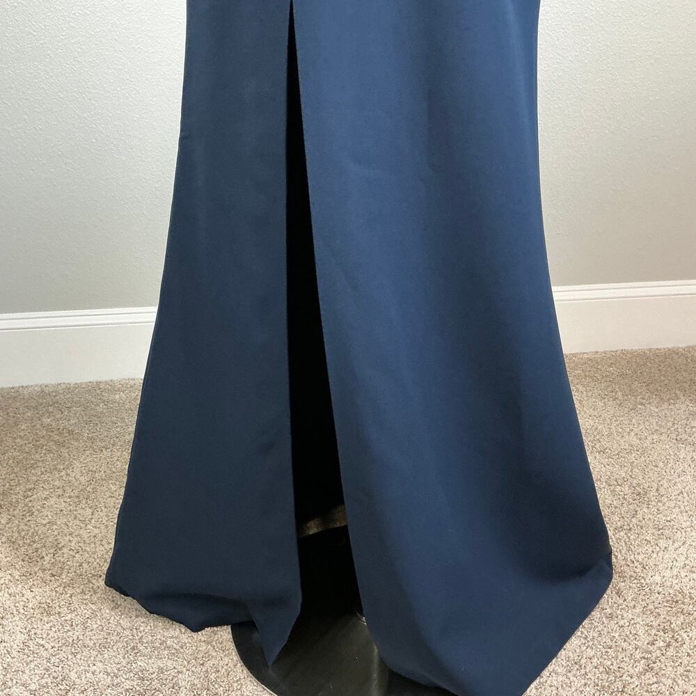 Vince Camuto Blue Evening Gown One Shoulder Ruffled Long A-Line Dress Size 6 - Picture 10 of 13